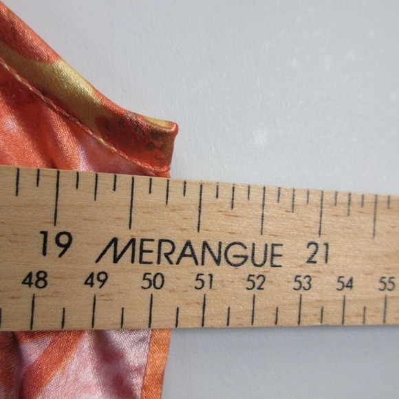 Unique Spectrum Stretch Halter Top Blouse Women L Orange Y2K Satin Bratz 100 - Picture 7 of 9